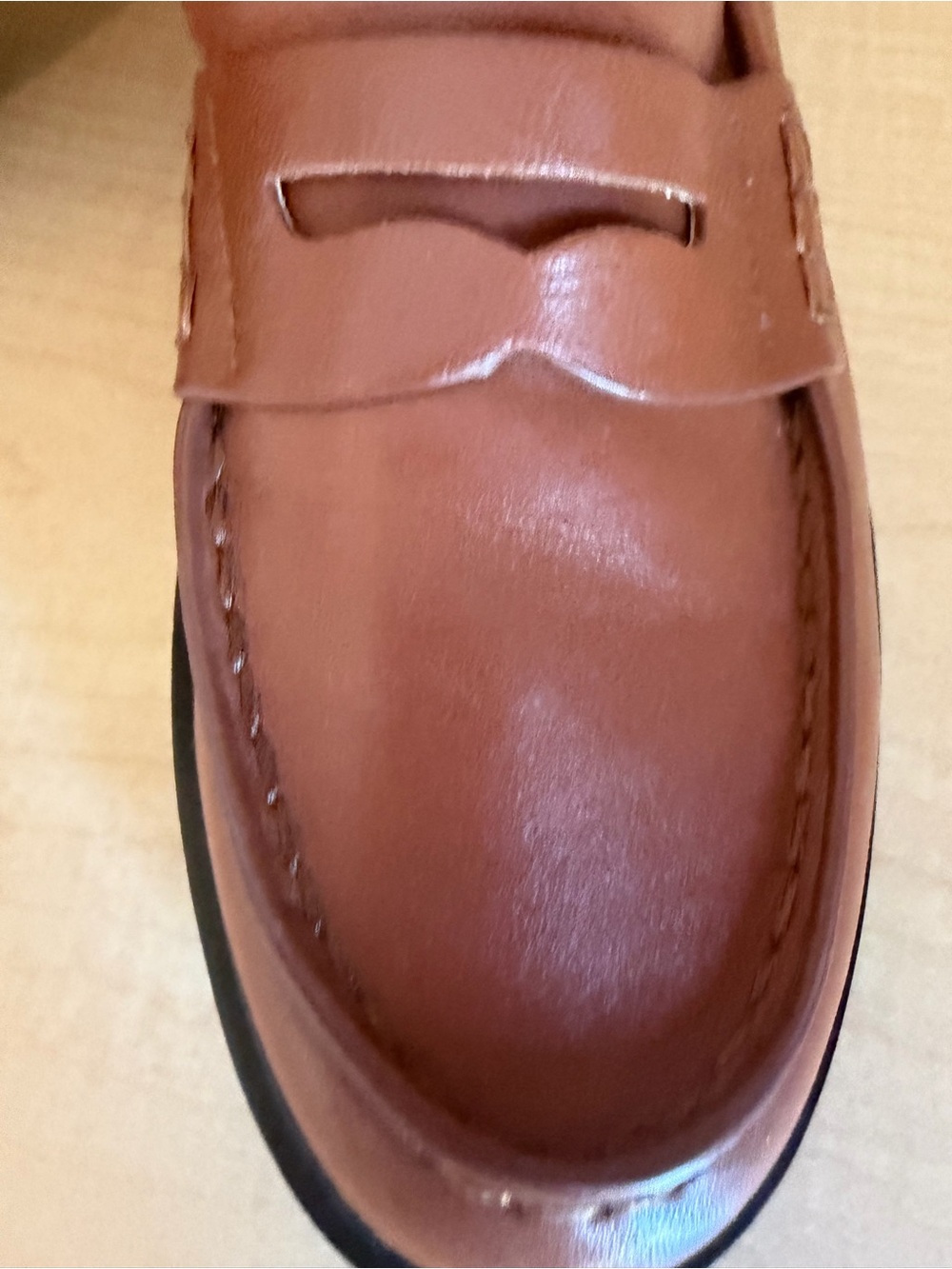 Nordstrom NWOB Classic Penny Loafers in Warm Brown Size 9.5 - Picture 7 of 9